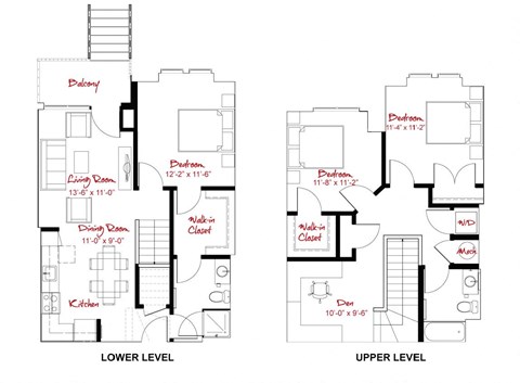 Floor plan for 3 beds, 2 baths, 1420 sqft